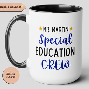 Taza de café personalizada para equipo de educación especial, regalo personalizado para maestros, regalo para maestros de educación especial, regalo de educación especial, regalo personalizable para maestros