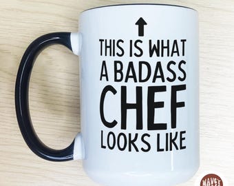 Badass Chef Gift, Chef Coffee Mug, Cook Cup Mug for Chef, Chef Coffee Mug, Funny Gift for Chef, Chef Mug, Funny Mug for Chef, Funny Chef Cup