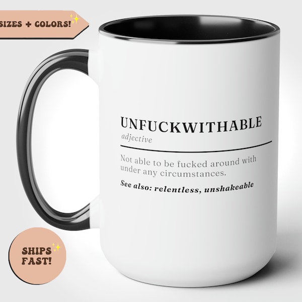 Unfuckwithable Definition Funny, Perseverance Definition, Motivational Coffee Mug, Inspirational Gift, Resilient, Support Gift for Friend