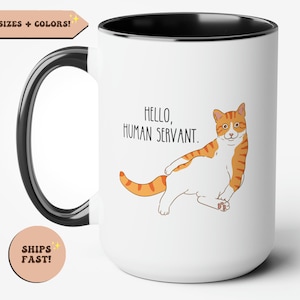 Funny Orange Tabby Cat Mug, 11oz 15oz Mugs Ginger Tabby Cat, Crazy Cat Lady, Cat Mom Dad, Coffee Cup, Gift for Mom, Pet Gift for Her Him
