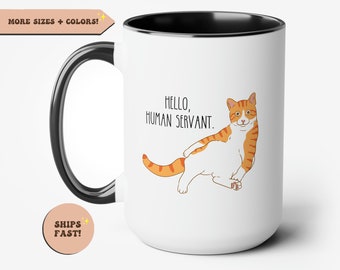 Funny Orange Tabby Cat Mug, 11oz 15oz Mugs Ginger Tabby Cat, Crazy Cat Lady, Cat Mom Dad, Coffee Cup, Gift for Mom, Pet Gift for Her Him