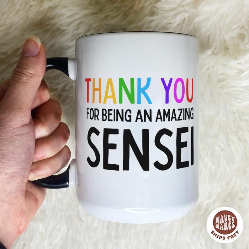 Sensei Lettering Sensei Gift Coffee Mug Cup Thank You Appreciation Christmas Birthday ...