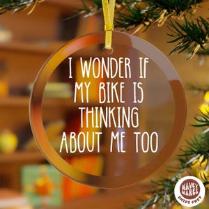 Mi chiedo se anche la mia moto stia pensando a me, divertente ornamento in vetro, regalo per motociclisti, regali per motociclisti, regali per motociclisti, regalo per papà motociclista