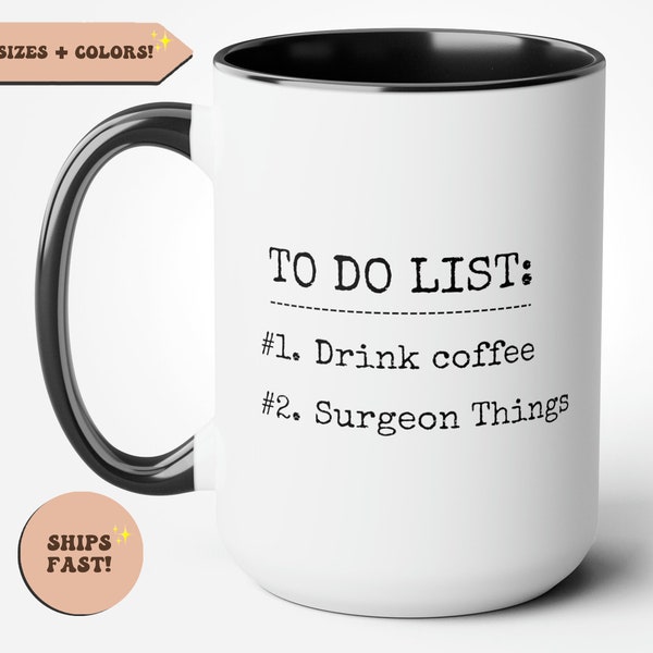 Mug à café drôle de chirurgien, cadeau pour chirurgien, cadeau de chirurgien drôle, premier café puis choses de chirurgien, cadeau de chirurgie, docteur, médical, tasse à café
