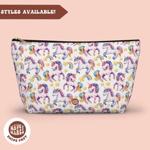 Unicorns Toiletry Bag, Cute Unicorn Gift, Girls Gift, Fantasy Pattern Travel Zip Bag, Cosmetic Bag, Unicorn Lover Case