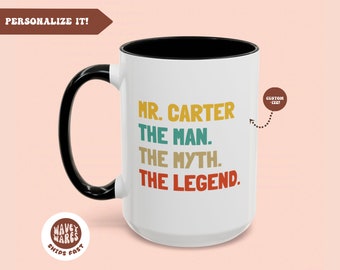 Male Teacher Gift, Custom Teacher Coffee Mug, Personalized Teacher Cup, Teacher Gift for Him, End Of Year Teacher Gifts, Appreciation