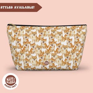 Cute Shiba Inu Dog Toiletry Bag, Doge Meme, Cute Dog Gift, Dog Mom Gift, Zip Bag, Cosmetic Bag, Dog Dad Gift, Dog Pencil Case Makeup Bag