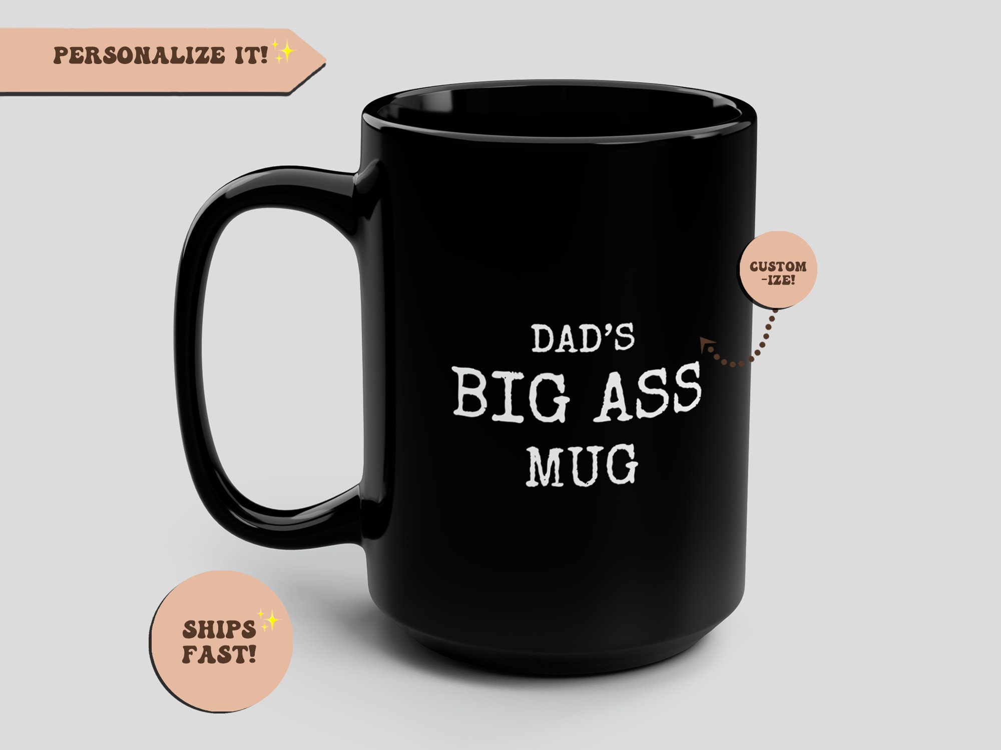 20 Oz. BIG ASS Mug, Personalized Mug, Large Name Mug,custom Funny Gift  15oz. Big Mug, Personalised Mug, Funny Coffee Mug, Fathers Day Gift - Etsy
