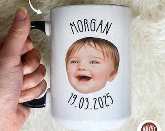 Personalized Baby Face Photo Custom Baby Face Mug Name Personalized Photo Mug Custom Kids Photo Coffee Cup, Birthday For Dad Mothers Day Mug