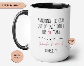 50th Wedding Anniversary Funny Coffee Mug, Golden Anniversary Gift, 50th Anniversary Gift, 50 Year Wedding, Parents Grandparents Couples