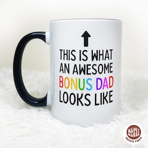 Awesome Bonus Dad Mug, Step Dad Coffee Cup, Personalised Gift, Stepdad Gift, Best Step Dad Gift, Funny Cup, Birthday Gift, Father&#39;s Day Gift