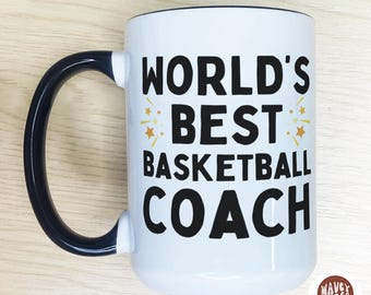 Custom Basketball Coach Thank You Coffee Cup, Personalized Basketball Coach Appreciation Gift, Basketball Coach Gift College Basketball Mug