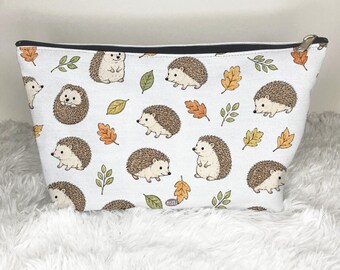 Pochette cosmetica a forma di riccio, beauty case con ricci, astuccio con cerniera, portapenne, borsa da viaggio, regalo con stampa di animali carini