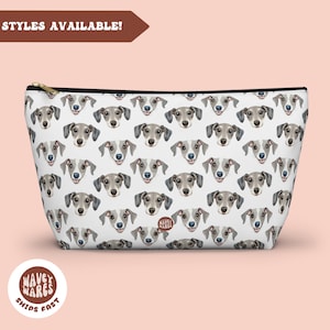 Cute Greyhound Dog Toiletry Bag, Cute Dog Gift, Dog Mom Gift, Zip Bag, Cosmetic Bag, Dog Dad Gift, Dog Pencil Case Makeup Bag Toiletries Bag