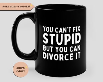 Echtscheidingscadeau, echtscheidingsfeest, gescheiden grappige koffiemok, gescheiden vrouw, je kunt het niet oplossen, maar je kunt het wel scheiden, cadeau scheiden, ex-cadeau