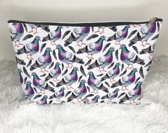 Pigeons Toiletry Bag, Cute Pigeon Gift, Bird Lover Gift, Travel Bag, Cosmetic Bag, Storage Case, Bird Birds Gift, Pencil Case, Pidgeon Lady