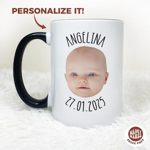 Personalized Photo Mug Custom Kids Photo Coffee Cup, Personalized Baby Face Photo Custom Baby Face Mug Name Birthday For Dad Mothers Day Mug