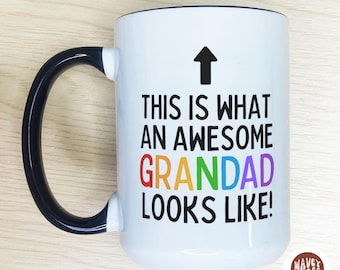 Awesome Grandad Mug, Best Grandad Coffee Mug, Tea Cup for Pops, Papa, Birthday Gift, Christmas Gift, Stocking Filler, Father's Day Gift