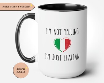Grappige Italiaanse koffiemok, Italiaanse mok niet schreeuwen, liefde Italië mok, luide Italiaanse mok, grappige mok, Italiana geschenken, Italiano mok, Italiaanse geschenken