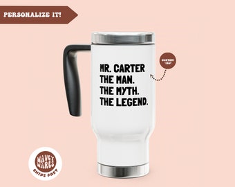 Männlicher Lehrer Geschenk, kundenspezifischer Lehrer-Reisebecher Becher, personalisierte Lehrertasse, Lehrer-Kaffeetasse, Ende des Jahres Lehrer-Anerkennungsgeschenk