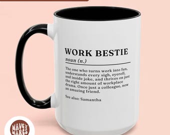 Custom Work Bestie Definition Ceramic Coffee Mug Cup Dictionary Gift Work Bestie Gift for Work Friend Gift for Birthday Colleague Leaving