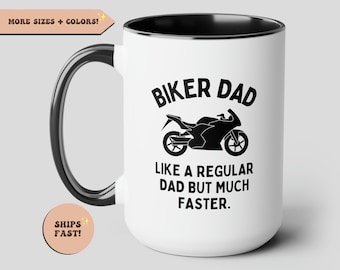 Biker papa cadeau, zoals een gewone vader sneller, grappige koffiemok voor hem, motorfiets minnaar mok, cadeaus voor biker, motor geschenken vaderdagcadeau