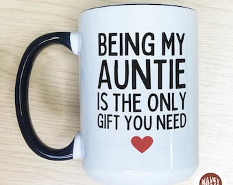 Funny Auntie Gift, Cute Custom Mug New Auntie from Niece Nephew Mug Aunt Gift Personalized Gift Aunt Birthday Christmas Coffee Cup Present