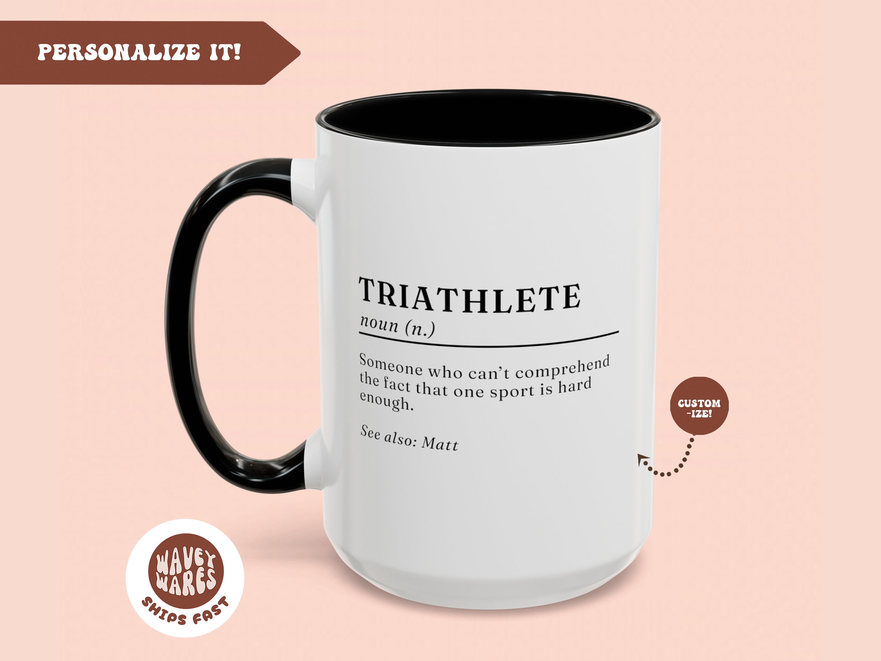 Triathlete definiton gift, name definition mug, name mug, Triathlon funny Mug, Triathlon Cup, Triathlete Gift, runner biker gift