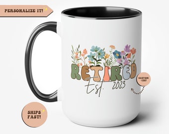 Retirement Gifts For Women,Personalized Retired 2023 Mug,Retirement Party Mug,Gift for Retired Women,Retired Teacher,Grandma Grandpa Gift