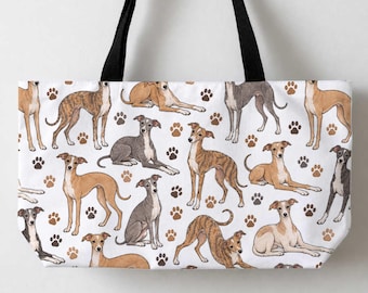 Italian Greyhound Dogs Tote Bag Large Tote Bag 24x13" Cute Canvas Tote Gift For Animal Pet Lover Big Tote Beach Tote Shopping Bag