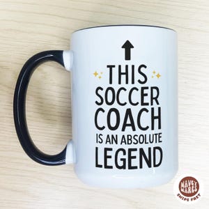 Personalised Thank You Soccer Coach Mug, End Of Year Thank You Gift for Footballer Instructor, From Football Player Team, Coach Retirement