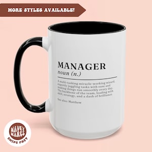 Manager Coworker Definition Coffee Mug, Job Title, Gift for Boss, Gift for Colleague, Boss Day Gift, Office Work Friend Mug, Director Gift