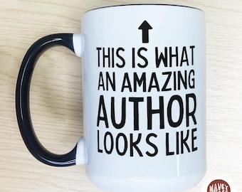 Amazing Author Coffee Mug, Published Author Gift, Custom Writer Gift Bookworm Coffee Mug Book Cover Custom Cup Future Bestselling Author
