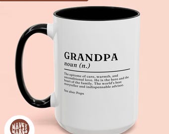 Grandpa definition, Personalized grandpa coffee mug, definition cup Gift idea for pops pop grandfather grandad Birthday present, coffee cup