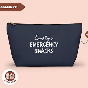 Sac zippé personnalisé pour collations d'urgence amusantes, pochette à collation personnalisée, cadeau sac de nourriture pour enfants, pochette pour collations cadeau d'urgence pour enfants bonbons collation collation