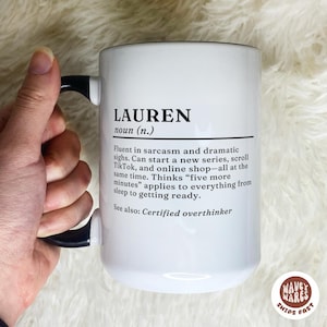 Name Meaning Mug, Name Definition Cup, Personalized Name Gift for Her Custom Definition, Personalized Bestie Best Friend Mom Dictionary Gift