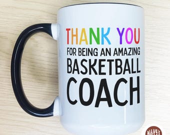 Basketball Coach Thank You Coffee Mug, Basketball Coach Appreciation Gift, Basketball Coach Gift College Gift For Basketball Team Coach Cup