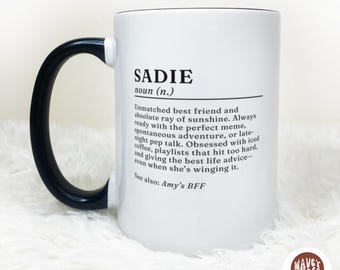 Name Definition Cup Custom Dictionary Name Coffee Mug, Personalized Name Definition Mug Girl Best Friend Coworker Bestie Office Gift for Her