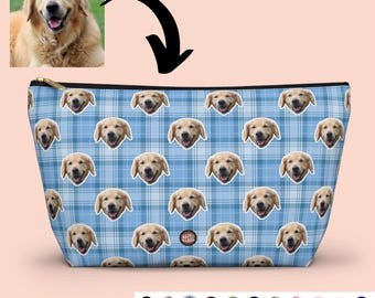 Bolsa de accesorios con patrón de foto de mascota personalizado de WaveyWares®, bolsa de maquillaje con foto personalizada, regalo para amantes de las mascotas, regalo para mamá de perro personalizado con foto impresa
