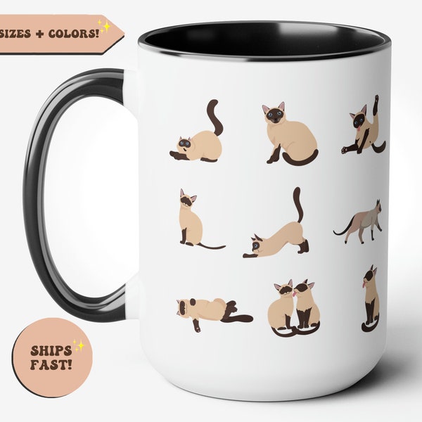 Cat Mom Mug, Siamese Cat Lover's Coffee Mug, Cute cat Mug, Gift Idea, Tea Cup, Gift Kitten lovers