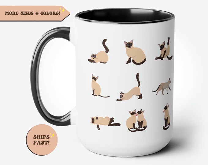 Cat Mom Mug, Siamese Cat Lover's Coffee Mug, Cute cat Mug, Gift Idea, Tea Cup, Gift Kitten lovers