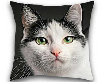 white cat pillow
