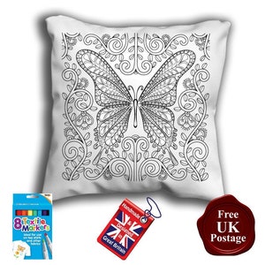 Colour in cushion cover with pens 2025