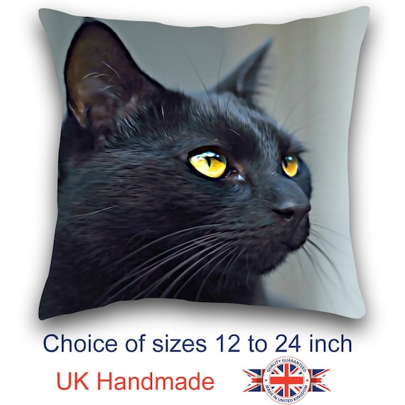 Black Cat Cushion, Black Cat Cushion, Choice of sizes, Handmade