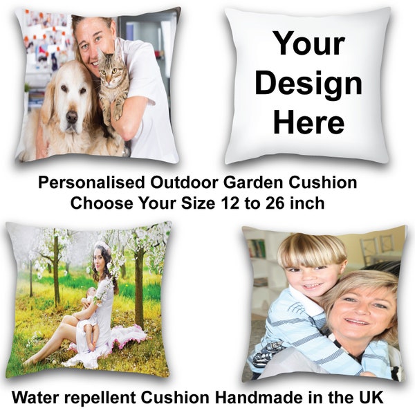 Personalised Outdoor Camping Garden Pillow Printed both sides Personalised Water repellent outdoor Garden Camping Picture Photo Cushion