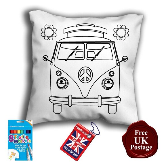 Split Screen Colouring Cushion Cover With or Without Fabric Pens Etsy
