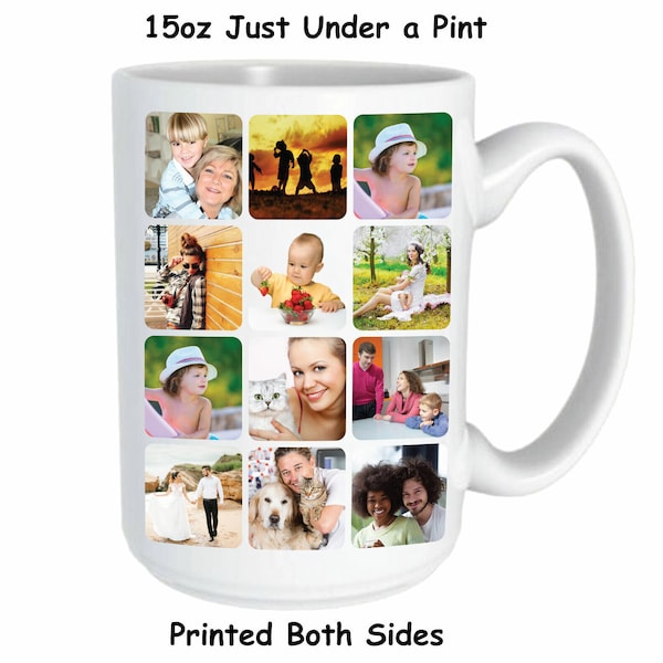 Personalised Mug, 15oz large Photo Mug, design your own mug, text image gift