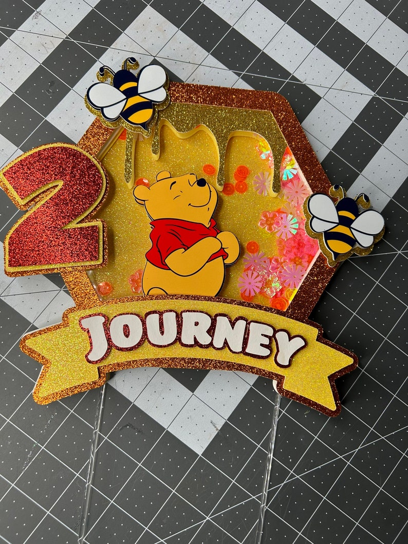 Winnie the Pooh 3d Shaker Cake Topper Winnie the Pooh party decor Winnie the Pooh