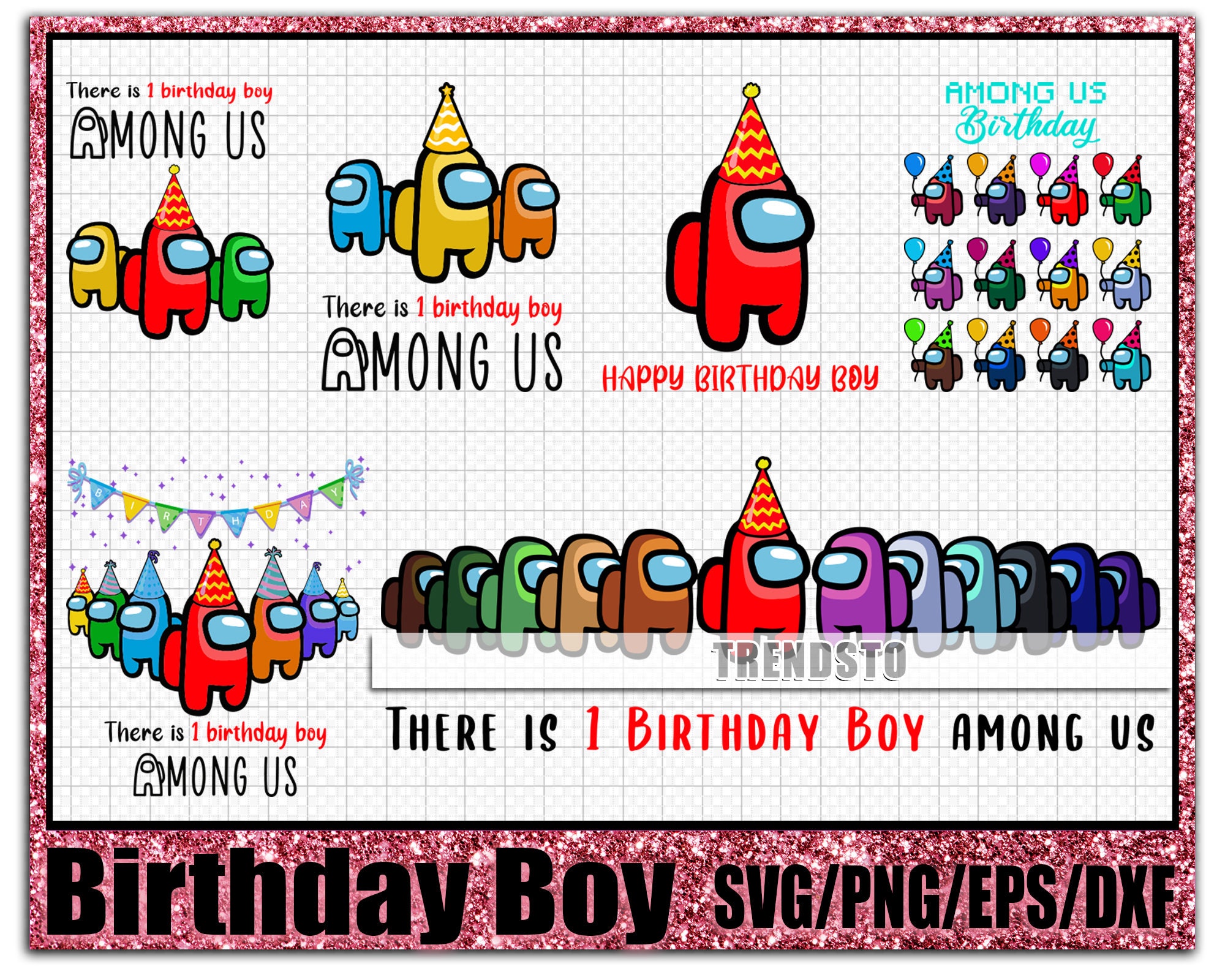 Download Among Us Svg Happy Birthday Svg There Is One Birthday Boy Etsy