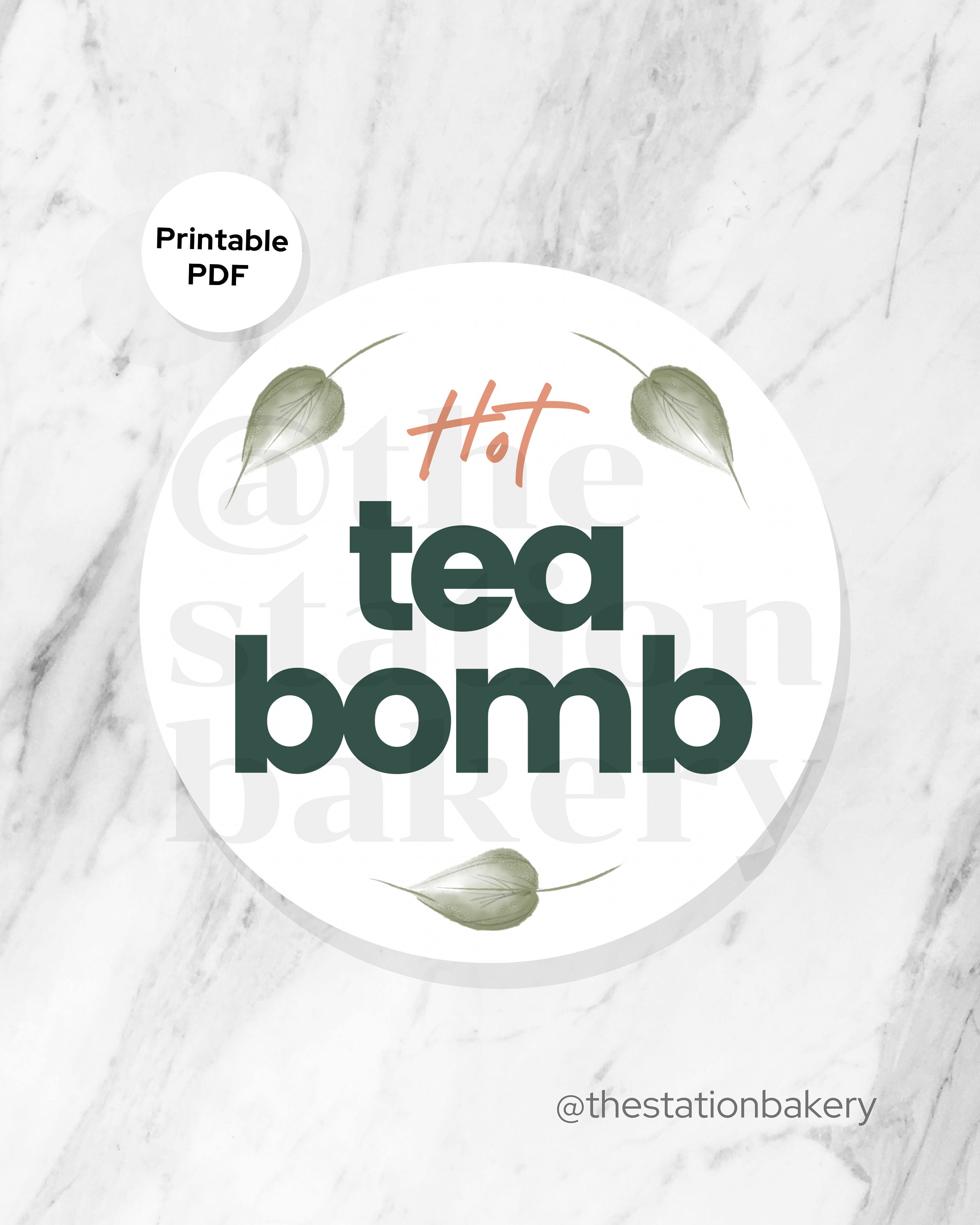Printable Hot Tea Bomb Tags Instant Download Etsy